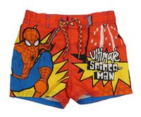 Červené plážové kraťasy so Spidermanem TU