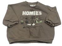 Hnedá oversize mikina so Snoopym zn. H&M