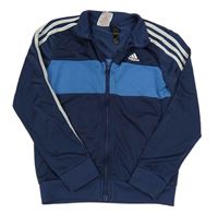 Tmavomodro-modrá športová prepínaci mikina s logom zn. Adidas