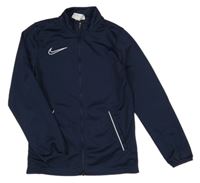 Tmavomodrá sportovní funkční propínací mikina s logem Nike