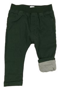 Khaki podšité teplákové rifle H&M