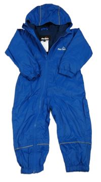 Modrá šušťáková zateplená funkčná kombinéza s logom a kapucňou zn. Peter Storm