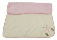 Smetanovo-ružová chlpatá deka s medvěďom