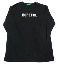 Černé triko s nápisem Benetton