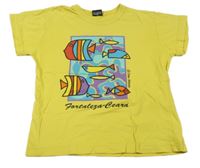 Žluté tričko s rybami 