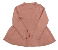 Ružový rebrovaný sveter George