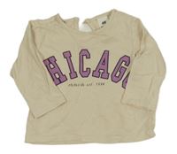 Svetlobéžové tričko s nápisom H&M