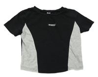 Černo-šedé crop tričko s nápisem Shein