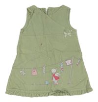Zelené menšestrové šaty s obrázkami Mothercare
