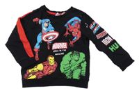 Čierna mikina s Marvel hrdinami