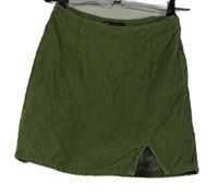 Dámska khaki menšestrová minisukňa s rozparkem Asos