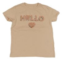 Ružové tričko s ozdobným nápisom H&M