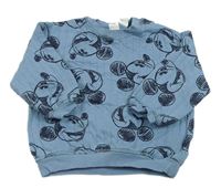 Modrá rebrovaná mikina s Mickeym H&M