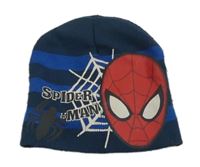 Modrá pruhovaná čapica so Spidermanem St. Bernard vel.122-134