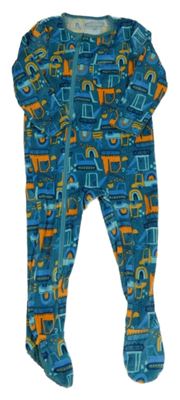 Modrý plyšový overal s bagry Dunnes