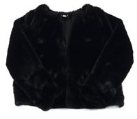 Čierna chlpatá zateplená bunda H&M