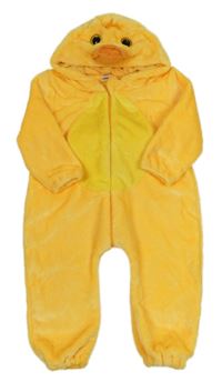 Kostým - žlutá chlupatá kombinéza s kapucí - kačenka