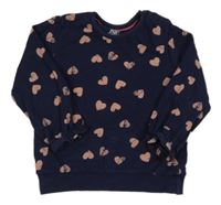 Tmavomodrá mikina so srdiečkami F&F