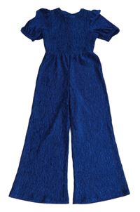 Modrý žebrovaný sametový kalhotový overal M&S
