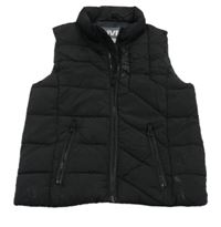 Čierna šušťáková zateplená vesta s nápisom River Island