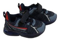 Tmavomodro-modré melírované textilno/koženkové botasky vel. 19