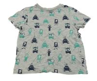 Sivé tričko s príšerkami C&A