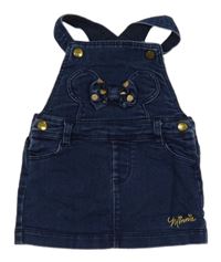 Tmavomodré riflové laclové šaty s Minnie Disney