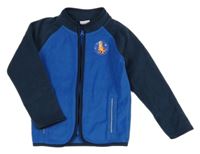 Modro-tmavomodrá fleecová mikina s dinosaurom Lily & Dan