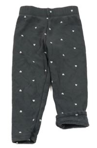 Antracitové zateplené legíny se srdíčky Nutmeg