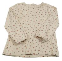 Béžové vzorované tričko s kvetinami Topolino