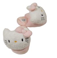 Světlerůžové sametové pantofle s Kitty vel.36