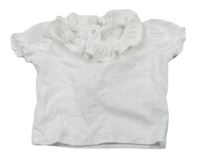 Biele vzorované tričko s golierikom Matalan