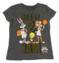 Šedé bavlněné tričko Space Jam