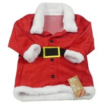Nové - Červeno-bílá sametová mikina - Santa Primark