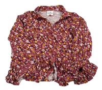 Vínová halenka s kytičkami Topolino