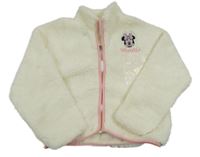 Smetanovo-ružová huňatá bunda s Minnií zn. Disney