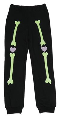 Černé tepláky s kostmi H&M