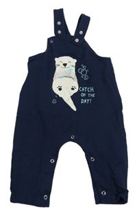 Tmavomodré laclové tepláky s vydrou Impidimpi