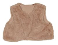 Svetloružová kožušinová podšitá vesta Nutmeg