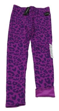 Nové - Ružovo-fialové vzorované zateplené legíny Dunnes