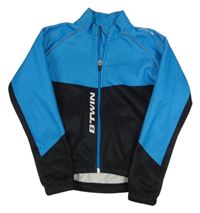 Azurovo-černá softshellová cyklistická bunda B-twin 