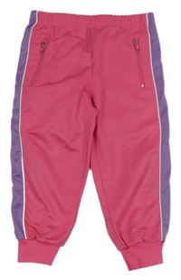 Ružovo-fialové športové nohavice s prúžkami Kappan
