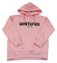 Svetloružová mikina s nápisom a kapucňou