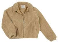 Béžová huňatá podšitá crop bunda Primark