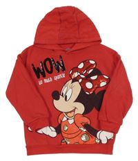 Červená mikina s Minnie a kapucí Disney 