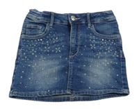 Tmavomodrá rifľová sukňa s bodkami H&M