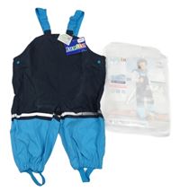 Nové - Tmavomodro-azurové nepromokavé laclové kalhoty Lupilu