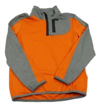 Oranžovo-sivá therno mikina so stojačikom