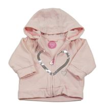 Světlerůžová propínací mikina se srdíčkem a kapucí Cool Club