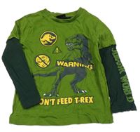 Zeleno-tmavozelené triko Jurský svět 